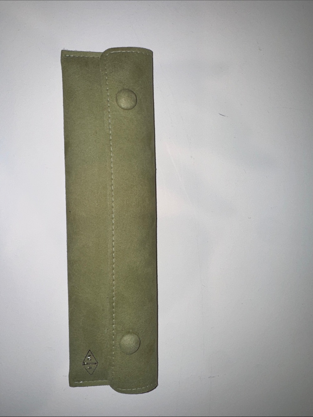 Van cleef & Arpel Olive Green Suede Leather bracelet Case pouch